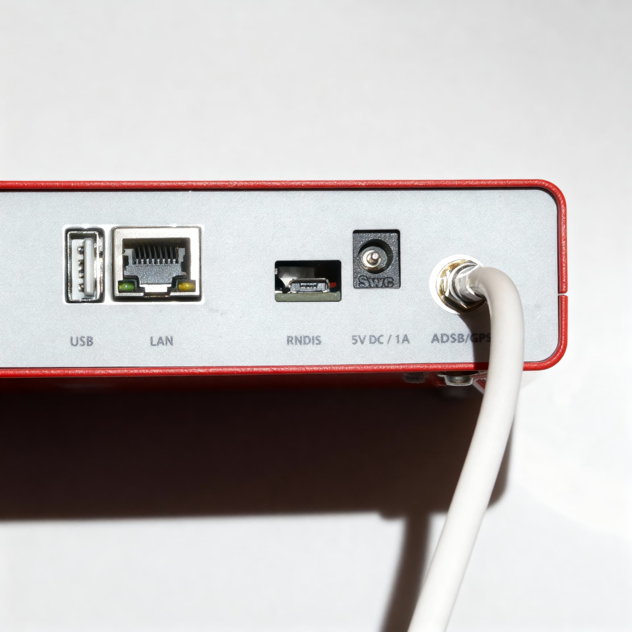 Coax cable connected to the Air!Squitter ADS-B and GPS port